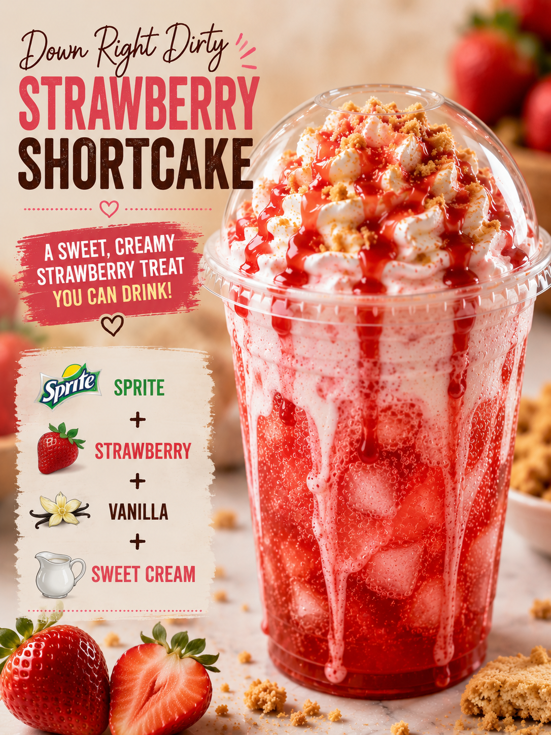 Strawberry Short Cake Dirty Soda